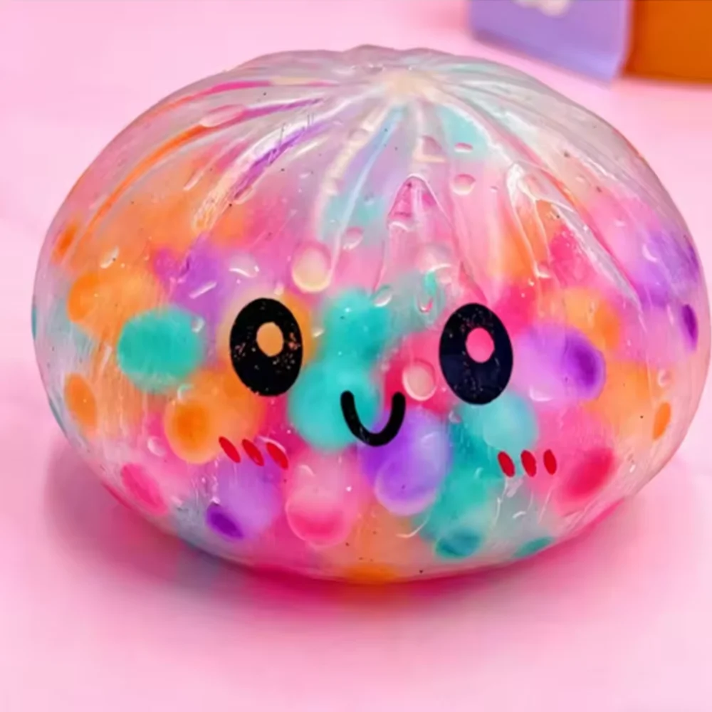 Hot Sale Colorful Bubble Dumpling Squeeze with Steamer Soft Dough Ball Decompression Fidget Toy