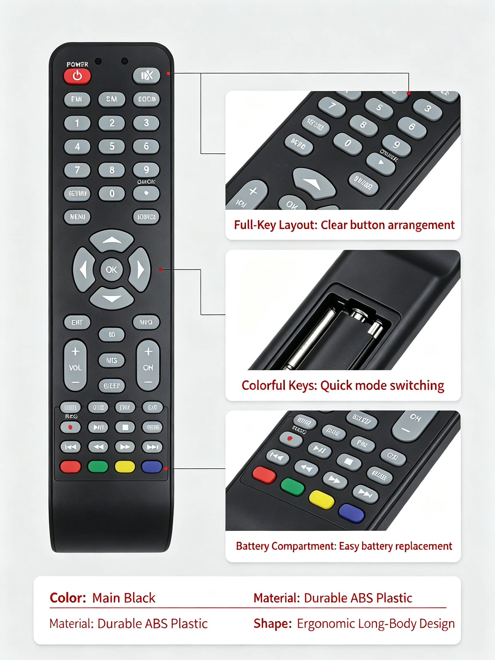 FAZV Remote Control for Skyworth Speler SP-LED32 SP-LED39 JH-11490 LCD TV