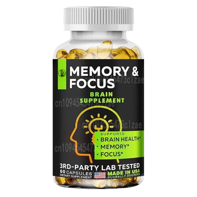 Memory&focus Brain Supplement, Containing Huperzine A - Brain Support: Gaba, Choline, Dha, and Monnieri, 60 Capsules