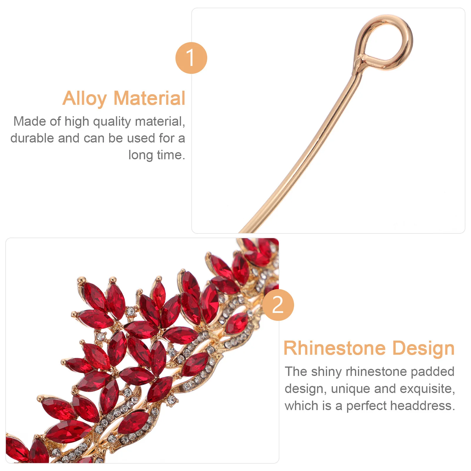 

Crown Headpiece Premium Rhinestone Alloy Shining Padded Design Wedding Bride Hair Ornament Crystal Headdress For Party