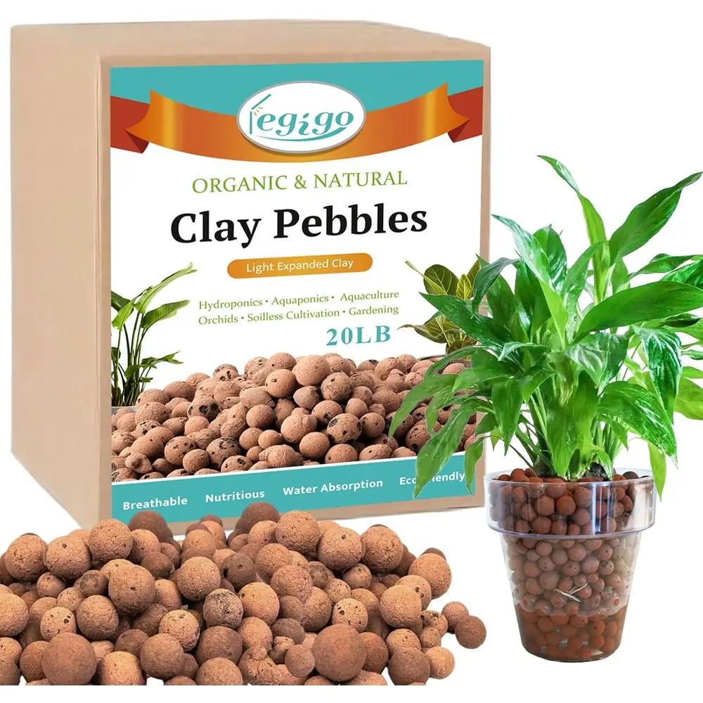 

Organic LECA Clay Pebbles for Hydroponics, 4-16mm, Ideal for Indoor Plants, Orchids, and Aquaponics