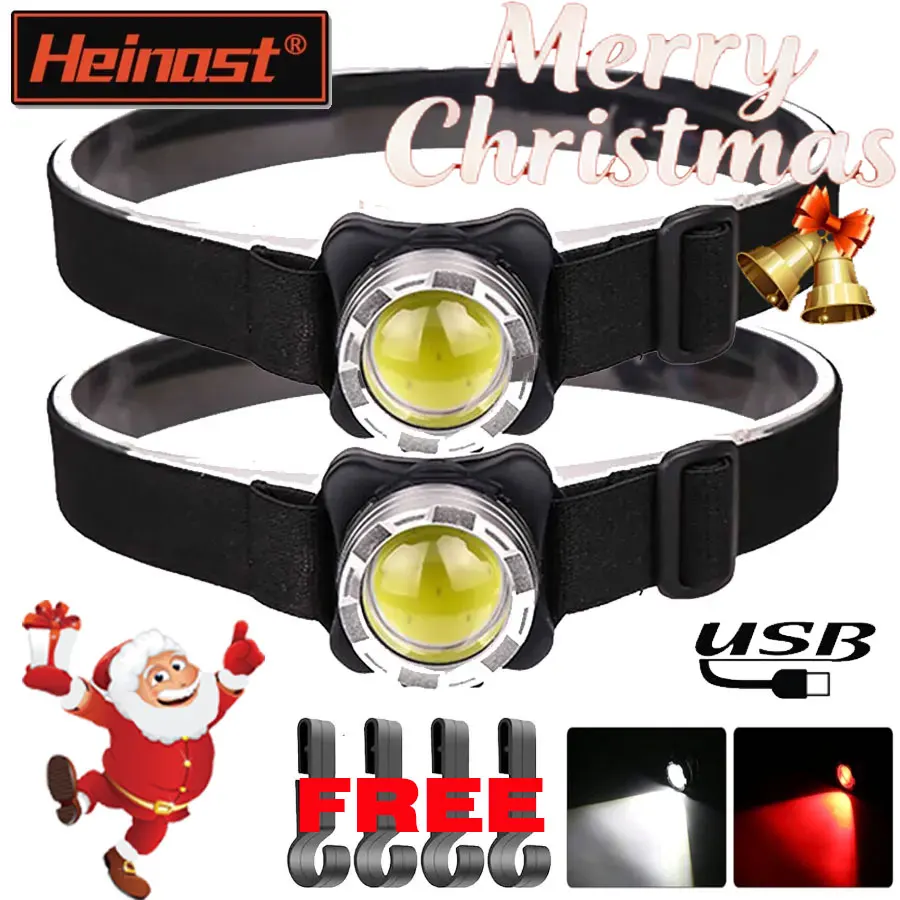 PortableUSB Rechargeable COBLED Headlight Built-in 1200mah Battery Torch Headlamp Outdoor Waterproof Fishing Camping light