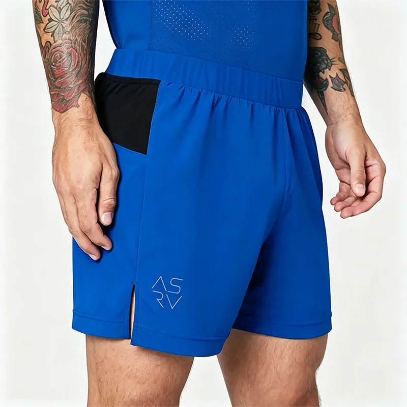 Men's Athletic Running Shorts Quick Dry Breathable Mesh Gym Training Workout Straight Sports Shorts With Side Pockets