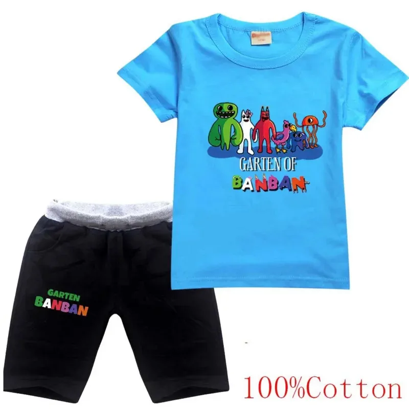 Garden of Banban Girls Boys Clothes Set Summer Kids Tshirt Pants Casual Sport Suits 2pcs Garten Banban Outfits Children's Cloth view 3