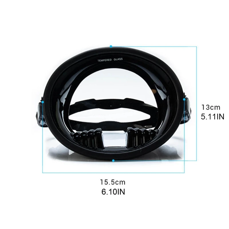 Oval Dive Mask-Silicone Comfort Fit Fog Tempered Glass Lens-Snorkeling & Spearfishing-Retro Single Lens