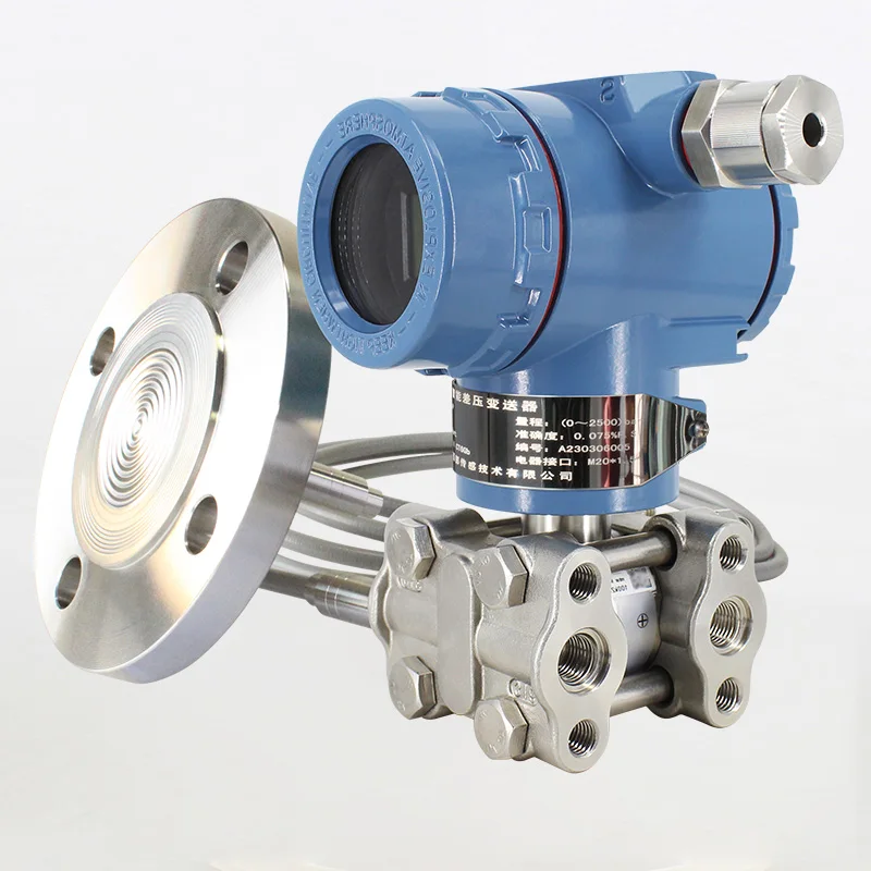 Exd Flange Level Transmitter 4-20mA HART Monocrystalline Silicon | Dual Flange Differential Pressure Transmitter for Tank Level