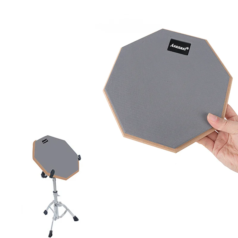 للمبتدئين مجموعة الطبول قابلة للتعديل 8 بوصة على الوجهين ثلاثية الطبقات لوحة ممارسة الطبل الصامتة - وسادة كتم الصوت المطاطية