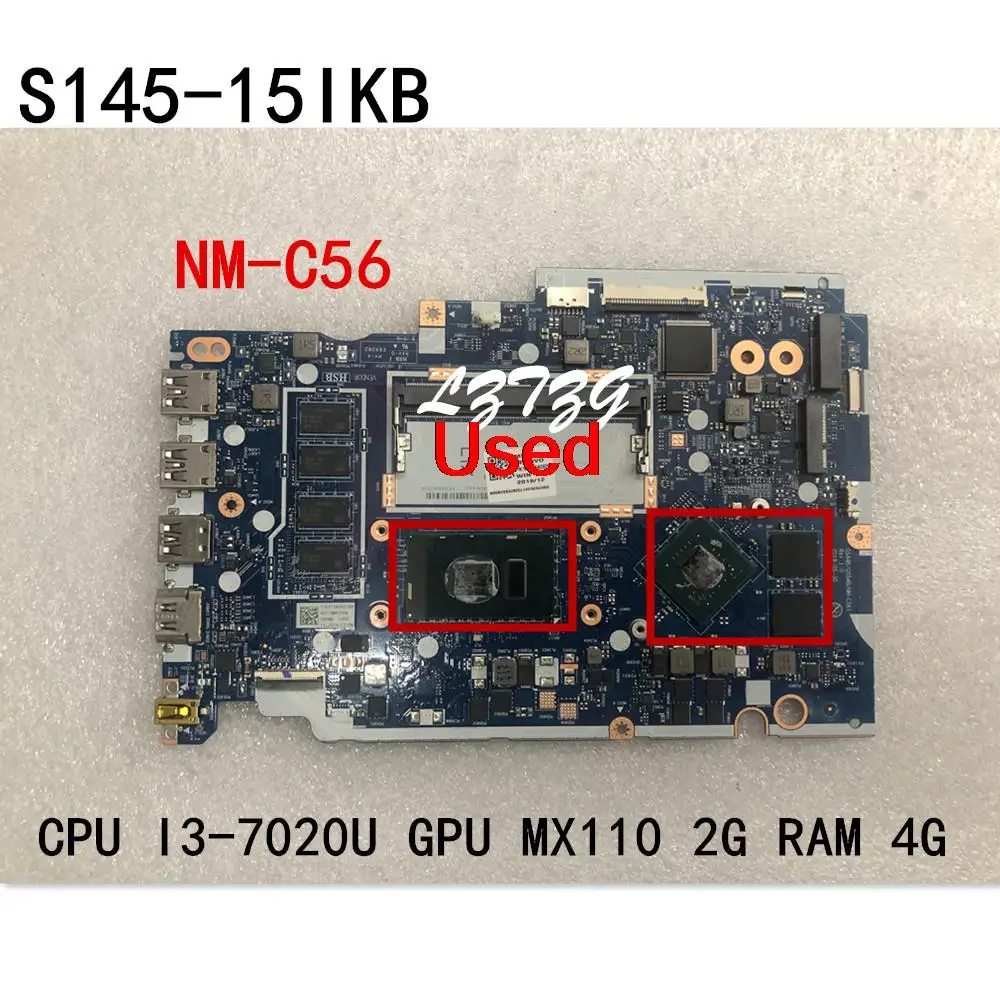 Used for Lenovo Ideapad S145-15IKB Laptop Motherboard NM-C56 with I3-7020U GPU MX110 2G  RAM 4G FRU 5B20S42825