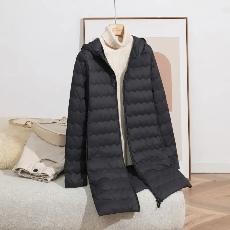 

2026 Fashion Winter New Women's Down Jacket Hooded Casual Commuting White Duck Down Jacket