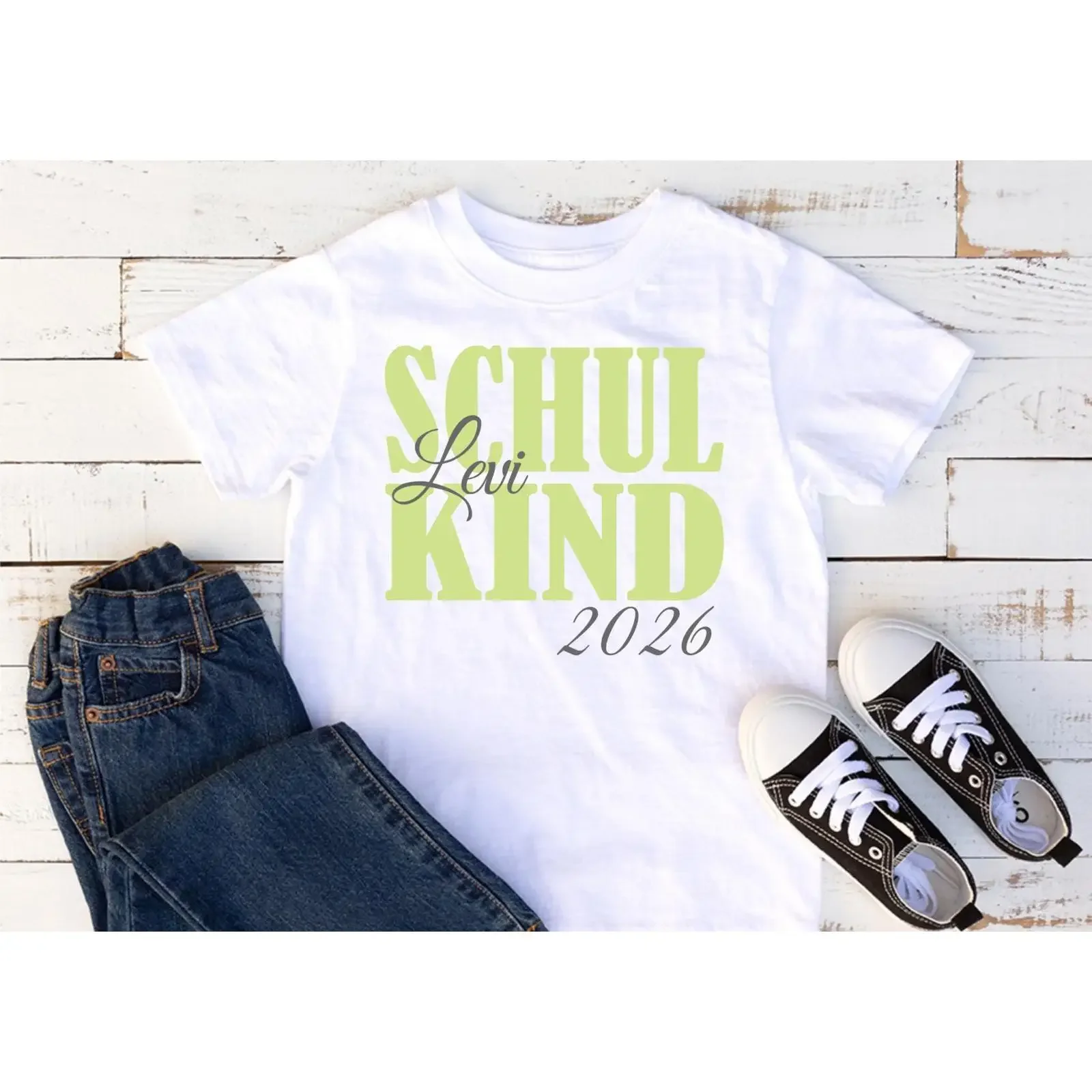 Custom Name Schul Kind 2026 T shirt Personalized First Day Of School for Kids Back To  vintage Washed Casual Stretched