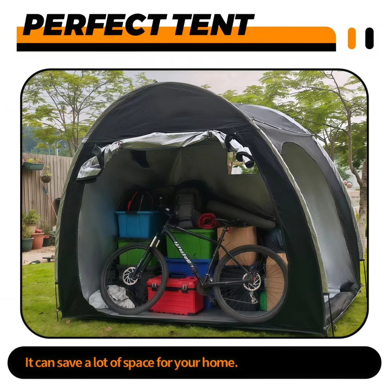 

Portable Thickened Oxford Cloth Bike Shelter Private Travel Tent for Outdoor Hiking Cycling Camping And Travel