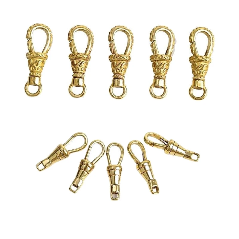 1pcs Brass Made Pattern Pocket Watch Swivel Clip Chain Spring Snap Hook 30mm 1.2 Inch Buckle Chain Pearl Gems DIY Accessories