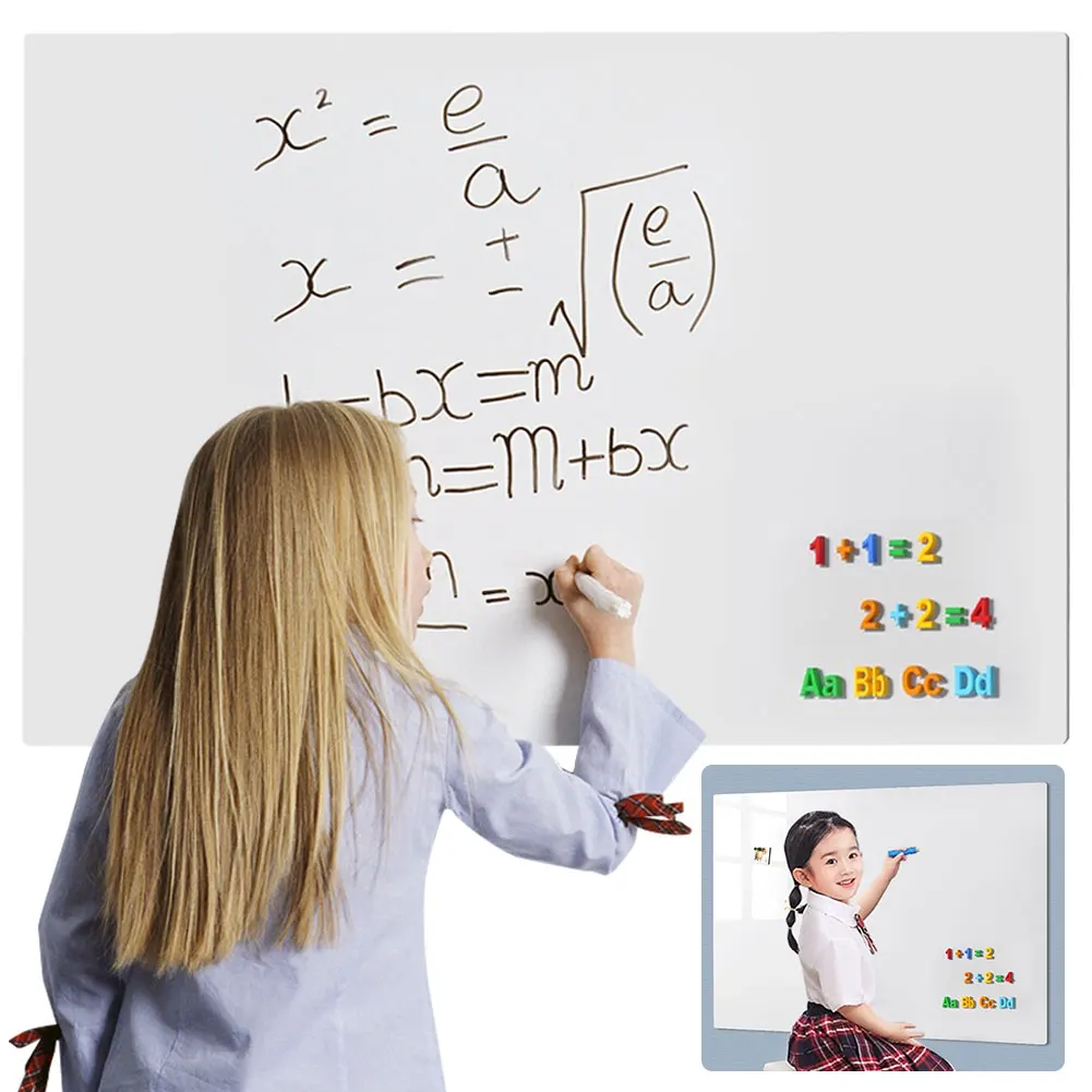 Papan Tulis Dinding Dry Erase Termasuk Spidol Magnet Penghapus Papan Tulis Magnetik Dry Erase Permukaan Dapat Dihapus dan Dilepas untuk Anak-anak Kantor Rumah