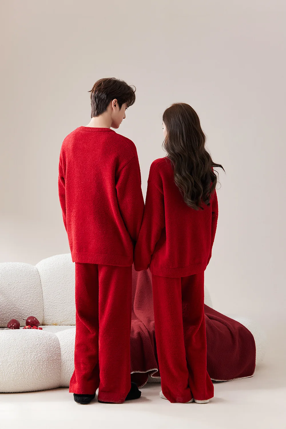 New Arrival Night Gown Set Thickened Flannel Sleepwear Coral Velvet Bathrobe Zodiac Year Red Pajamas Homewear Set Lady Bath Robe