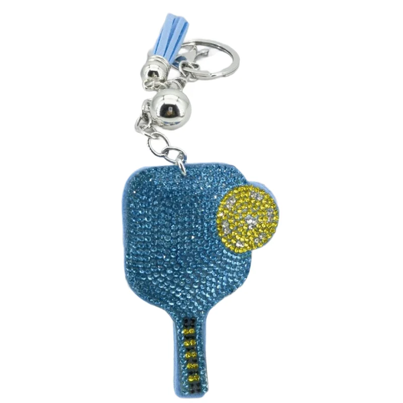 Neuer pinker Strass-Pickleball-Schlüsselanhänger für Sportliebhaber, Taschen, Geldbörsen, Autoschlüsselanhänger, süßer Mini-Pickleball-Schlüsselanhänger, Geschenke – Detail 3