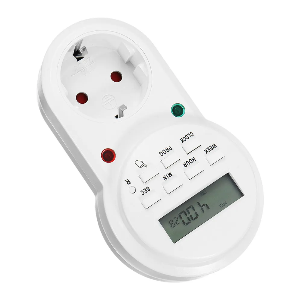 Digital Programmable Timer Socket Plug Uk Plug -Saving Timer Socket Switch for Home Lights Fish Tank Heater