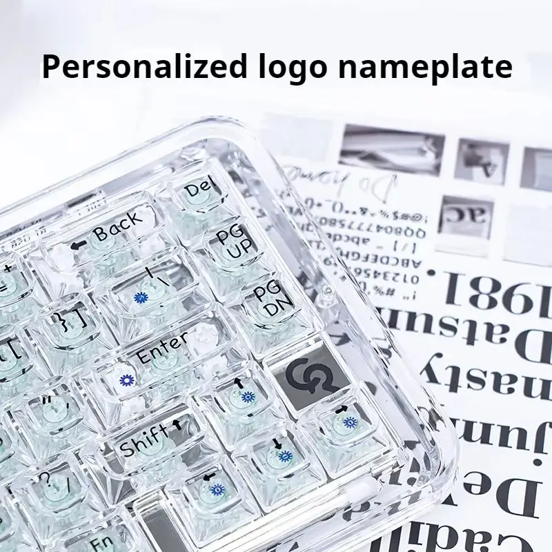 Customized Wireless Mechanical Keyboard Three Connection Modes Transparent Hot Swappable Tablet Laptop Office Gaming Keyboard