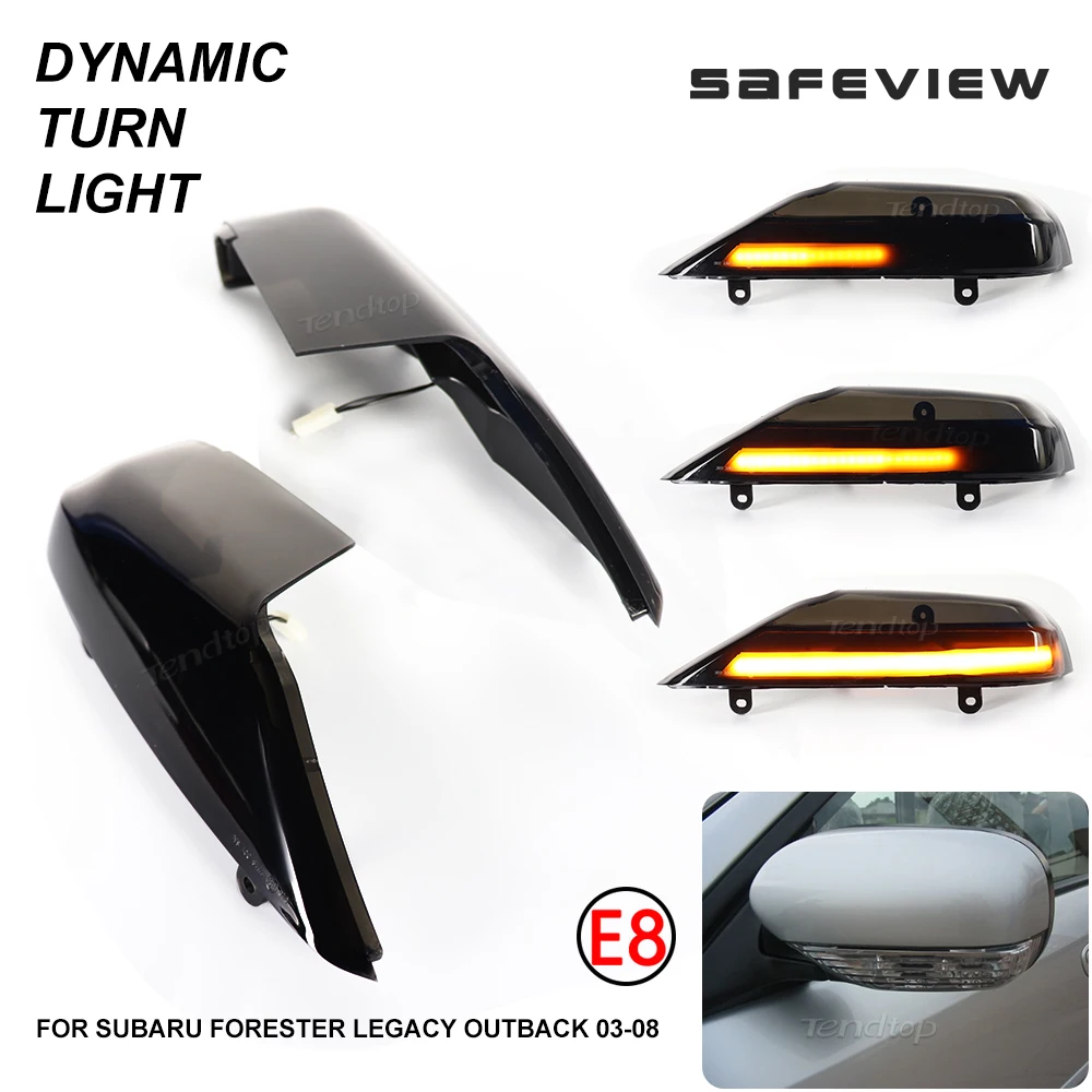 

2PCS Car Amber LED Dynamic Turn Signal Lights Side Mirror Blinker Indicator For Subaru Forester Outback Legacy 2003-2008