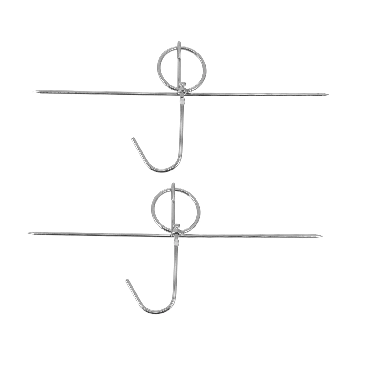

2pcs Stainless Steel Roast Meat Hanging For Bbq Char Rings Rust-Proof Bacon Hangers Sturdy Grill Hooks