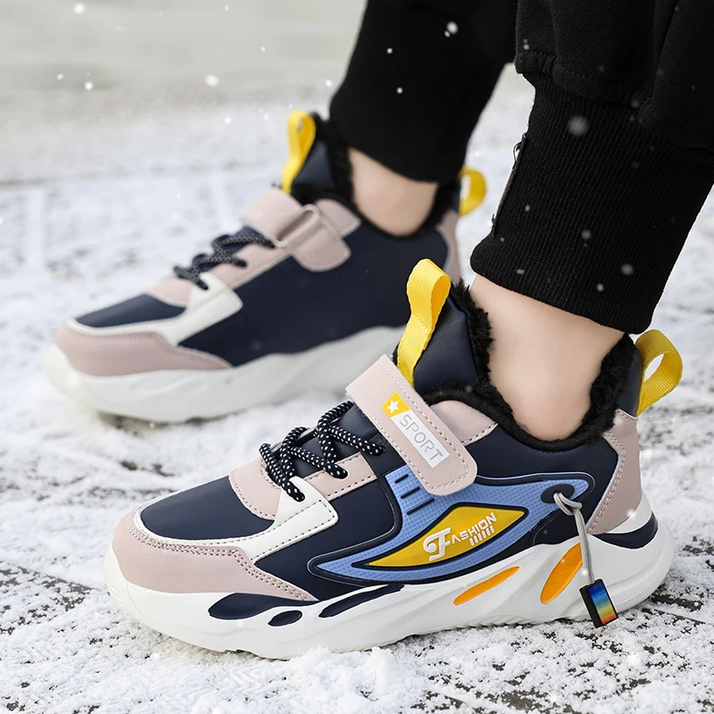 

Boys Casual Shoes Autumn Winter Warm Fur Children Furry Shoes Kids Shoes Female Princess Chunky Sneakers Child Mesh 3 5 6 7 8