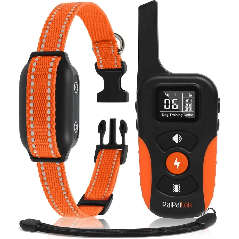 

Automatic Bark and Training Collar Combo 3300t Range, Bark Shock Collar for Medium Large Dogs - IPX7 Waterproof