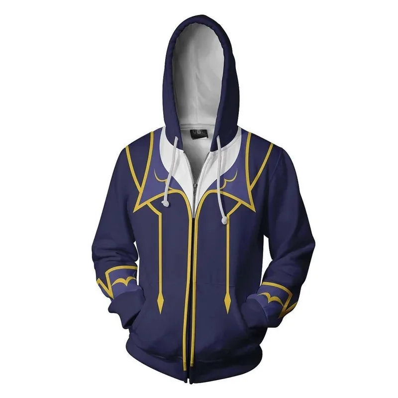 Sudadera con capucha Unisex Code Geass Anime Lelouch Lamperouge y Suzaku Kururugi, sudadera estampada, chaqueta de Cosplay, ropa de calle para todas las edades