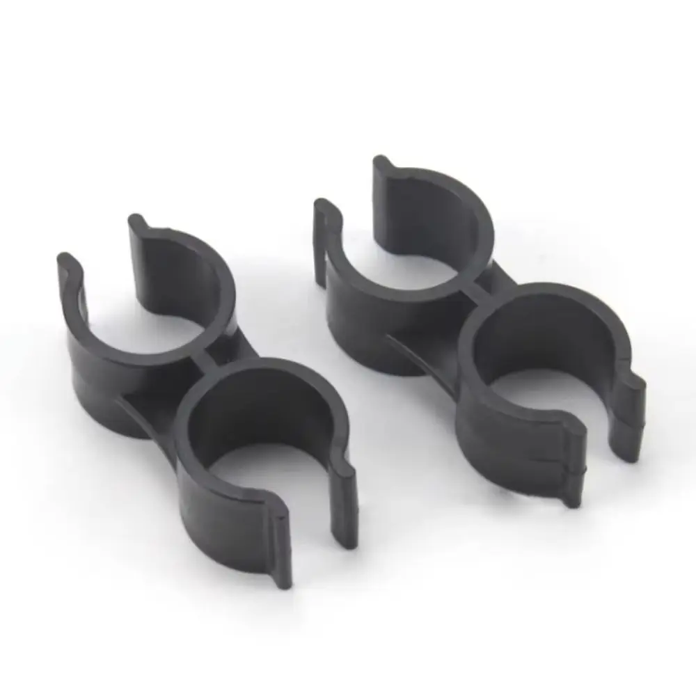 10Pcs Double-ended Dual Pipe Clip 20/25/32mm H-shaped Twin Plastic Pipe Clamp Glossy Surface No Assembly Required Tube Clips