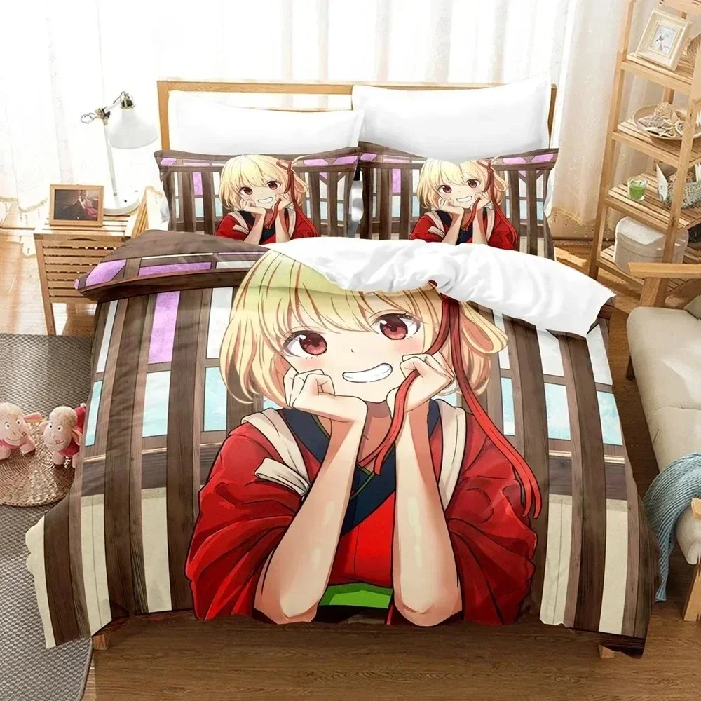 2025 Anime Lycoris Recoil Bedding Set Duvet Cover Bedroom Comforter Covers soft Single Twin King Size Quilt Cover Home Textile