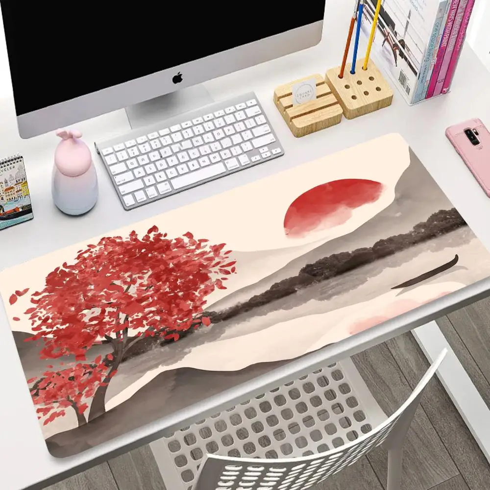 

The mountain and water landscape mousepad rubber anti-slip pc mechanical keyboard pad is suitable for gamers and professionals