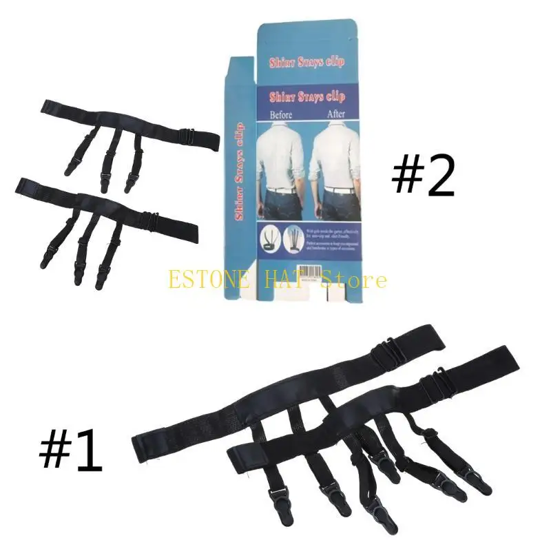 49MF 1 زوج من الرجال قميص حزام مع مقاطع غير قابلة للانزلاق قمصان قفل قابلة للتعديل