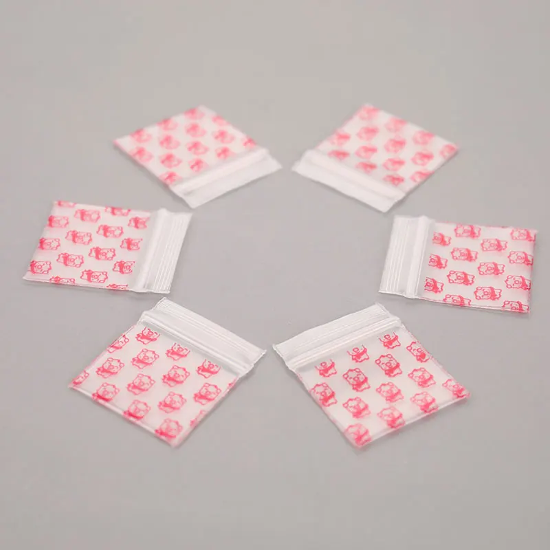 New Arrival 100Pcs 22MM*33MM Mini Zip lock Bags Zipper Bag Ziplock Bag Plastic Packaging Bags Ziplock Pill Packaging Pouches