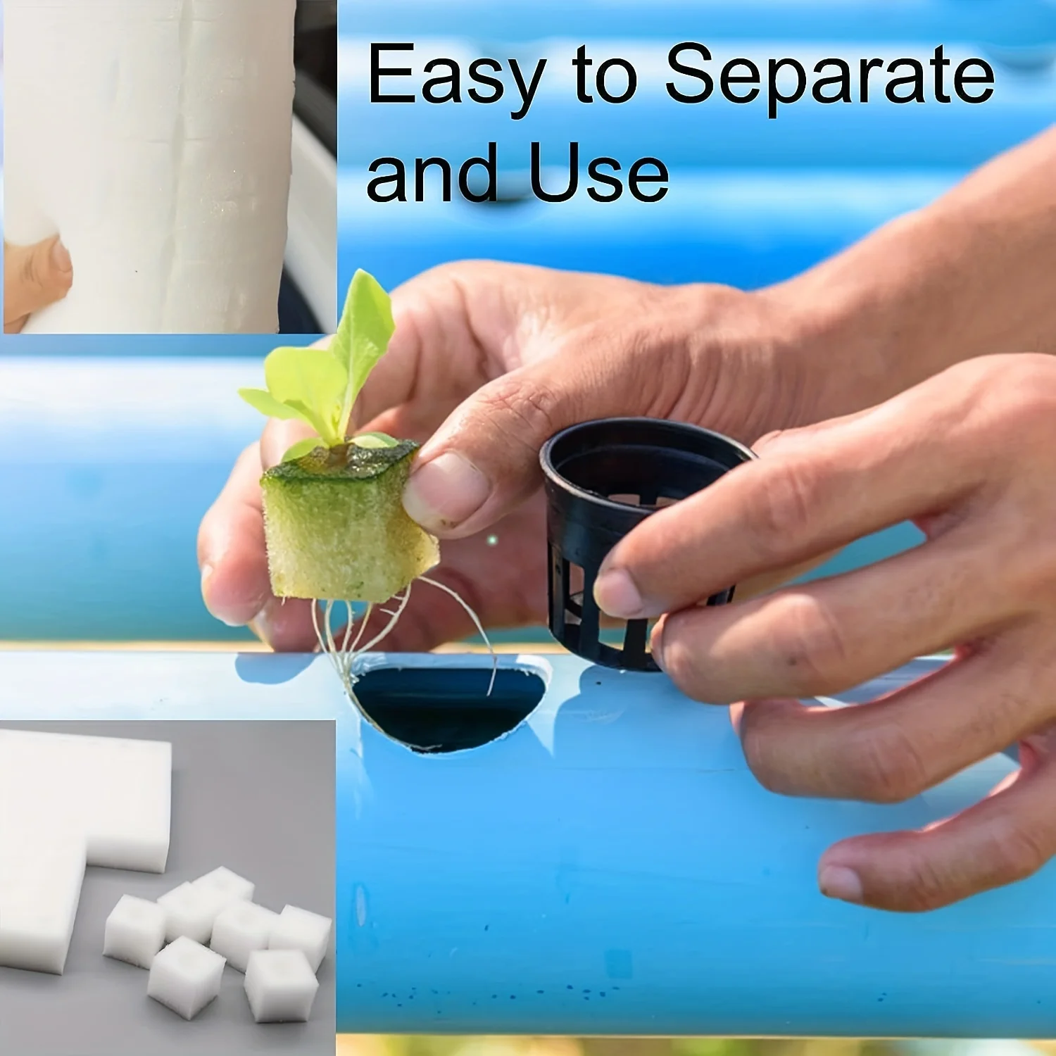 100pcs Hydroponic Sponge Planting Tool Square Seedling Sponges Greenhouse Hydroponic Sponge Hydroponic Vegetable Planting Sponge
