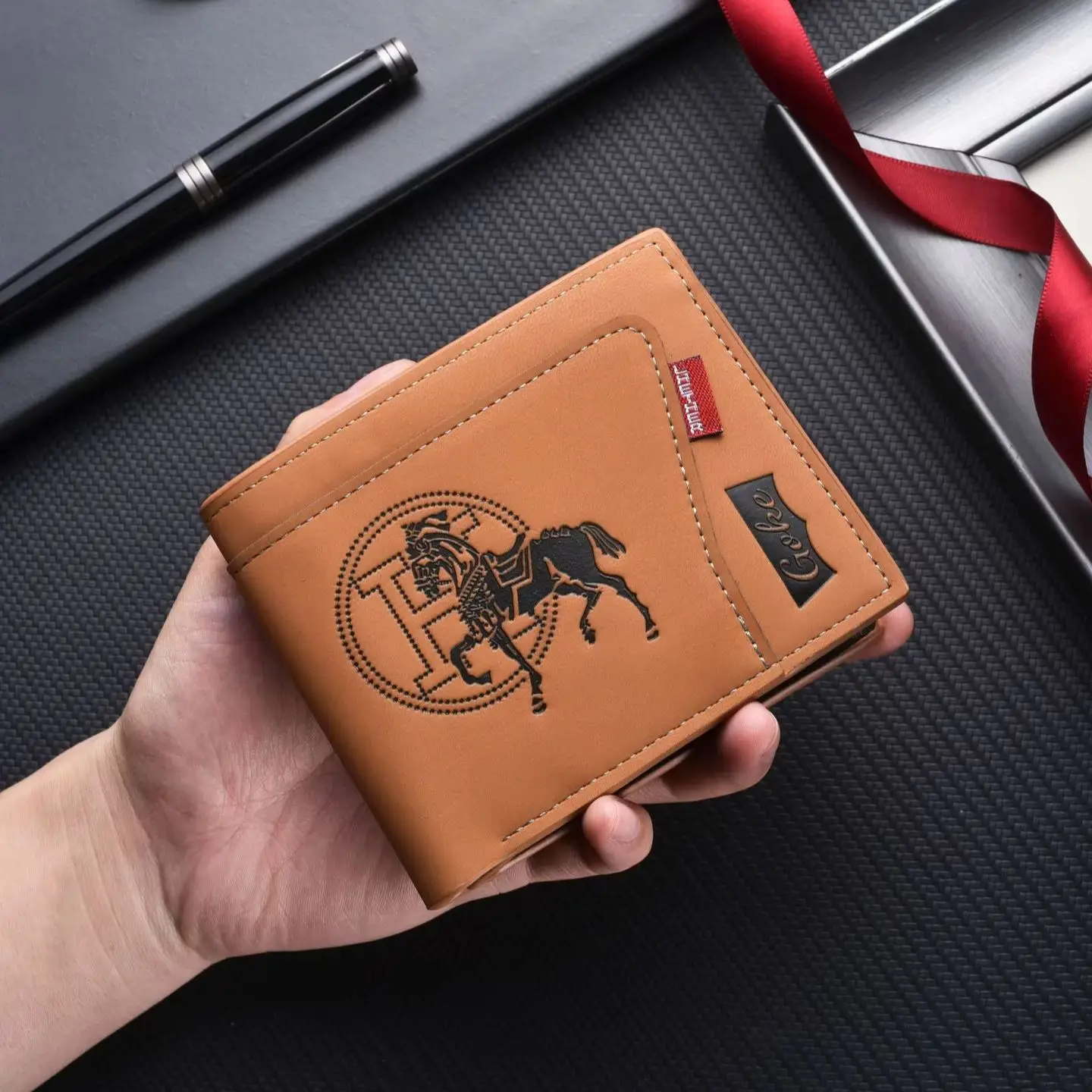 Genuine Leather Wallet Men RFID Blocking Bifold Front Pocket Wallet Minimalist Credit Card Holder Cash Money Clip