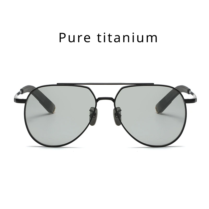 New Color Changing Polarized Glasses, Sunglasses, Pure Titanium Frame Minimalist and Fashionable Men\'s Sunglasses Classic Style