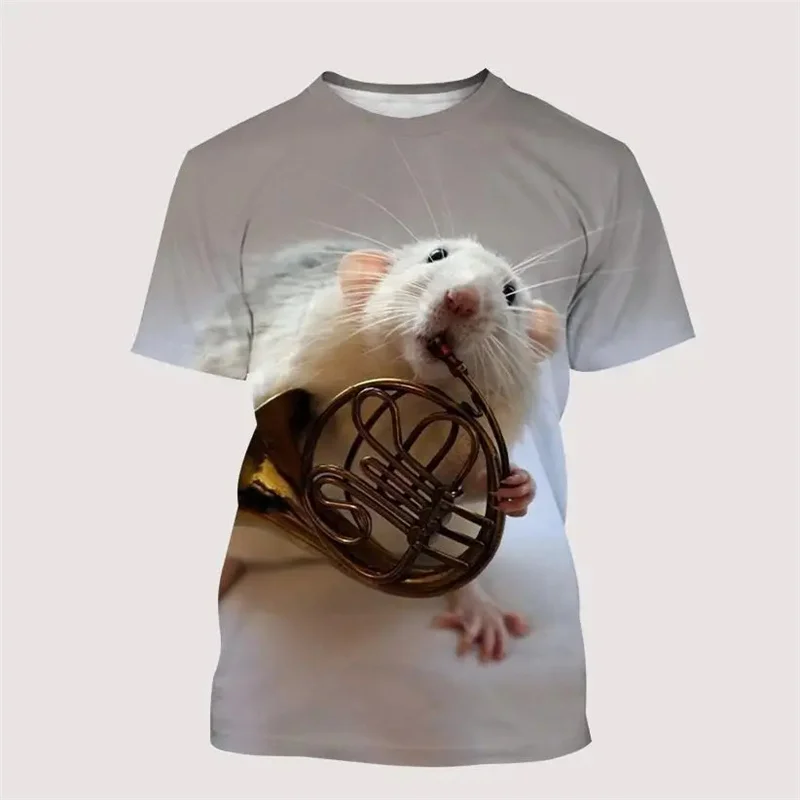 Cute Animal Hamster 3D Printed T Shirt For Men Casual Oversized T-Shirt Round Neck Short Sleeve Harajuku Loose Street Tees