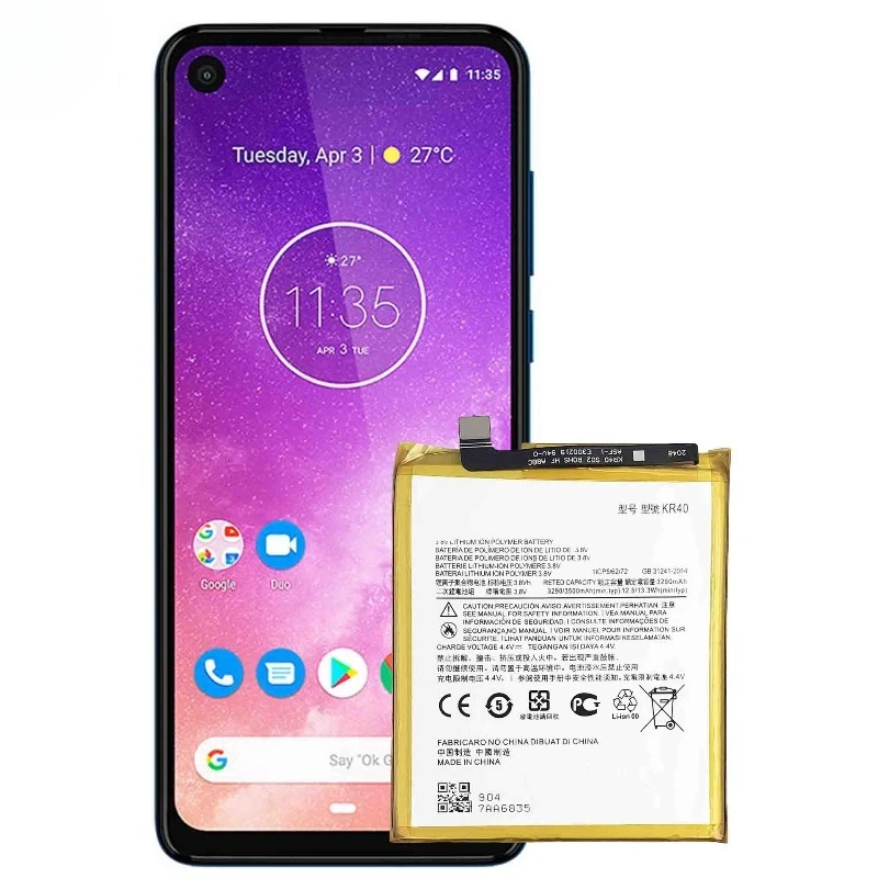 KR40 لموتورولا One Vision/One Action بطارية هاتف عالية الجودة ذات سعة عالية تبديل البطارية مع أدوات