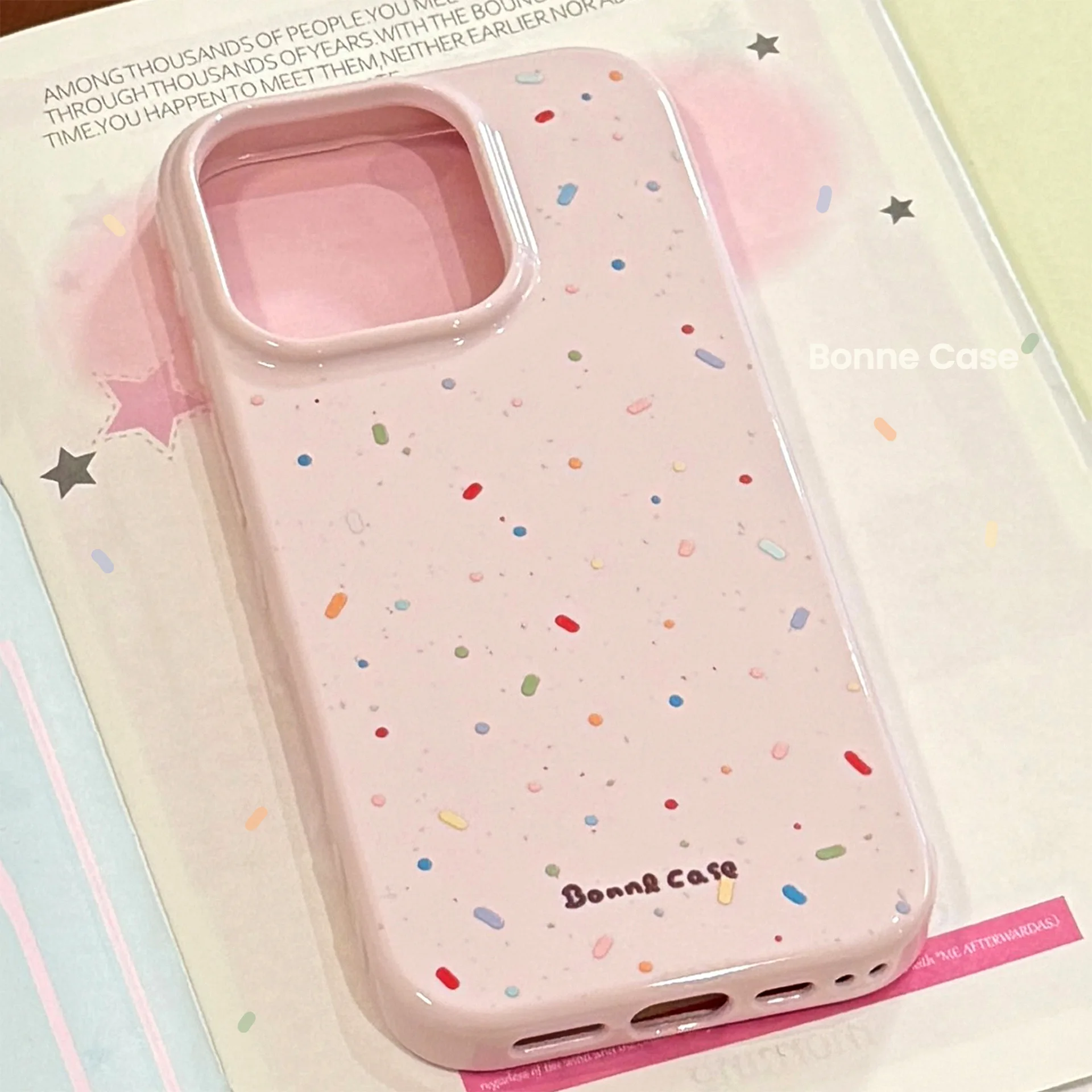 Koreanische Vollbild-bunte Polka Dot Graffiti-weiche Handyhülle für iPhone 17, 16, 15, 14, 13, 12, Pro Max, stoßfeste Schutzhülle ﻿