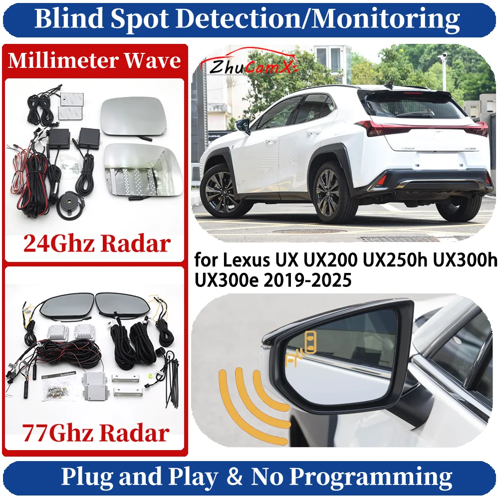 Blind Spot Monitoring/Detection System for Lexus UX UX200 UX250h UX300h UX300e 2019-2025 Night Driving Side Lane Change Assist