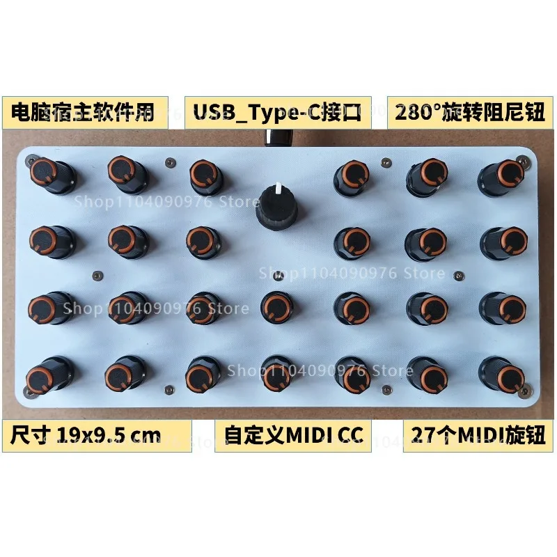 27 MIDI Knobs Knob Custom CC Information USB-C Interface Music Host Software Controller
