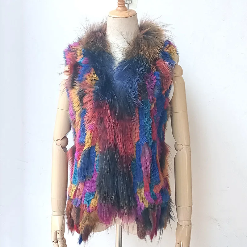 

10 Colors Short Beggar Shirt Women 2024 Real Rabbit Hair Chaleco Sin Mangas Mujer Multicolor Hand-woven Fur Jacket Vest Tassels