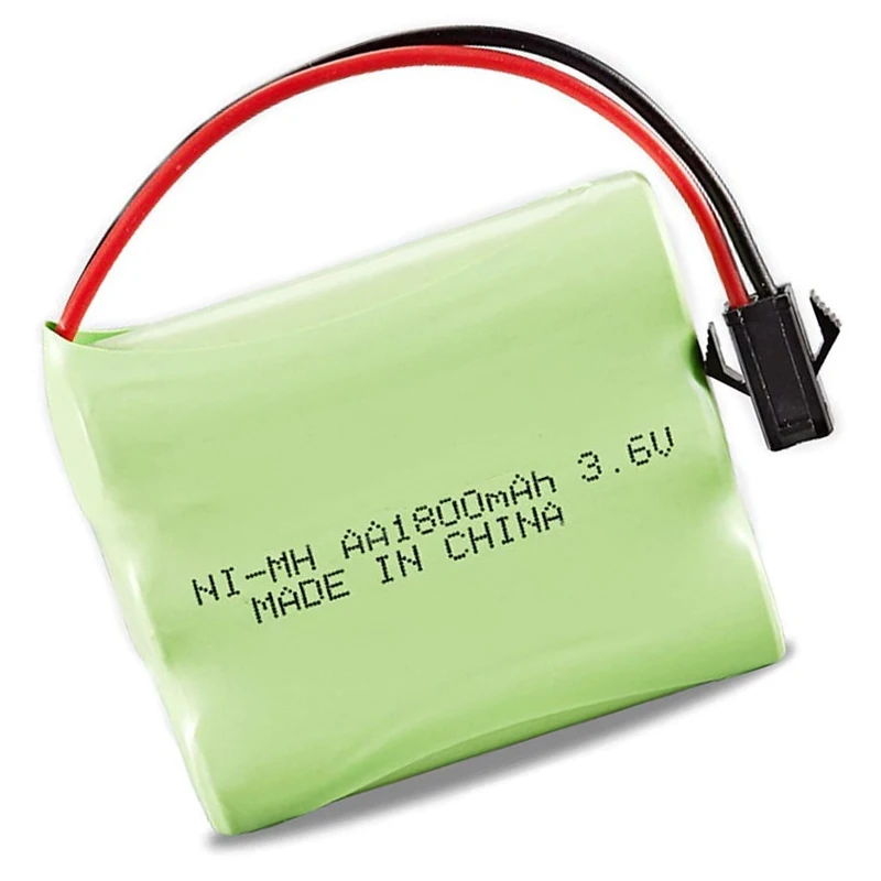 Ni-MH 3.6V 1800mAh High capacity Battery Ultra Long Discharge Time SM Plug Rechargeable Battery Pack for RC Truck Cars Vehicles