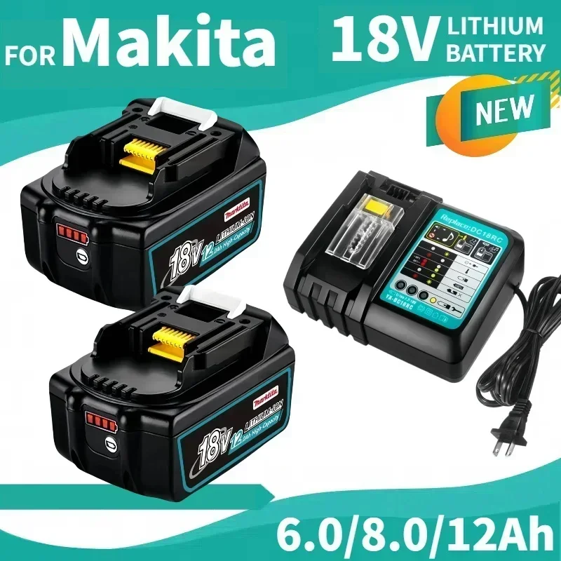 

18V Rechargeable Li-Ion Battery 6000mAh-12000mAh High Capacity Replaceable Power Tool Battery For Makita 18v Drill Wrench Blower