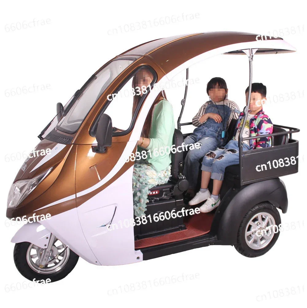 Ceiling Passenger and Cargo Dual-purpose 3-seat Semi-enclosed Adult Electric Tricycle Elderly Scooter 800W