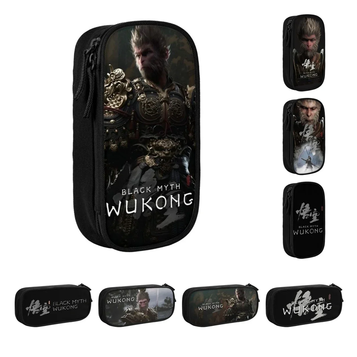 Black Myth Wukong Mythology Game Pencil Cases Pen Box Bag Girls Boys Large Storage School Supplies Gift Pencilcases