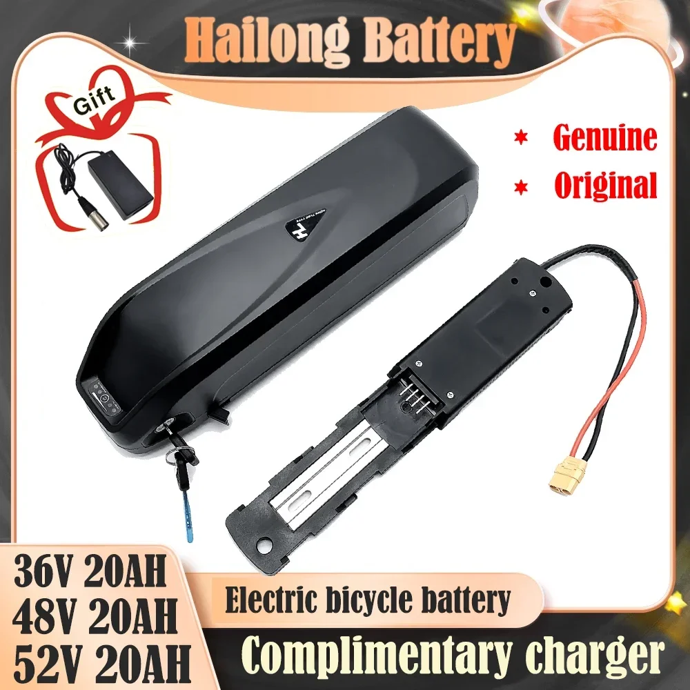 

Original Hailong 48V 36V 52V 20AH 18650 Battery, 30A BMS 350W 500W 750W 1000W For Electric Bicycle Battery + Charger