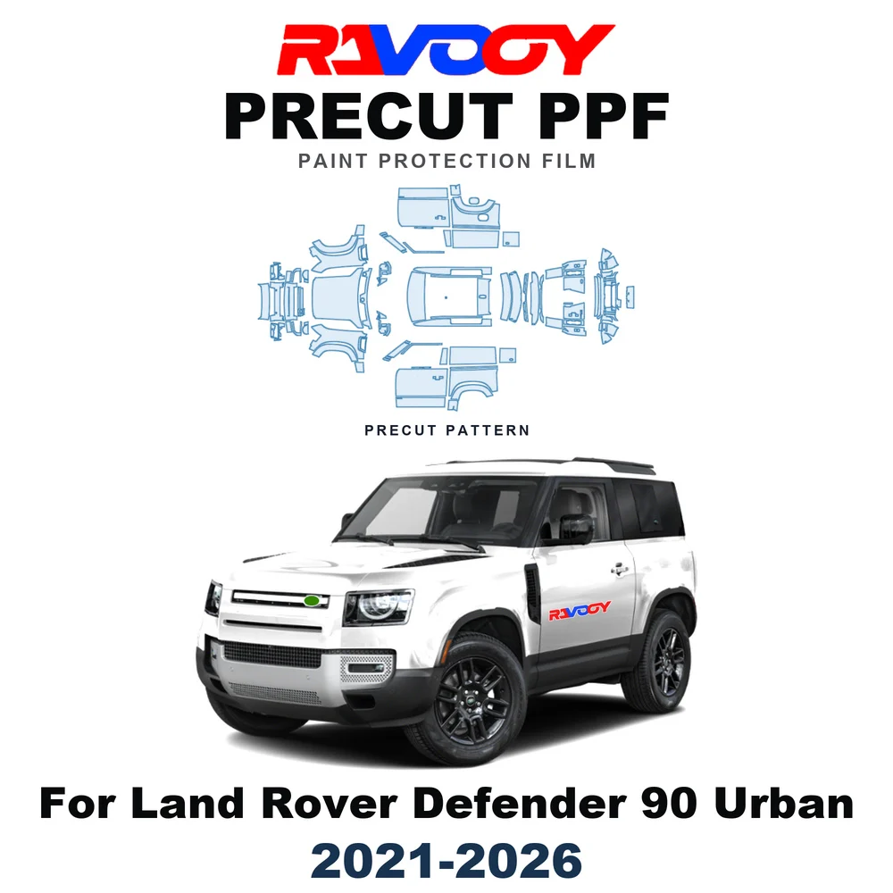 Precut PPF For Land Rover Defender 90 Urban2021-2026 8.5mil TPU Paint Protection Film Hood Bonnet Bumper Headlight Self-Healing