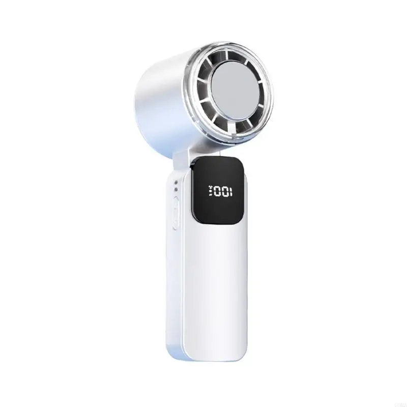 CORA Foldable Portable Fan With Ice Ceramic Cooling 199 Wind Speeds Digital Display