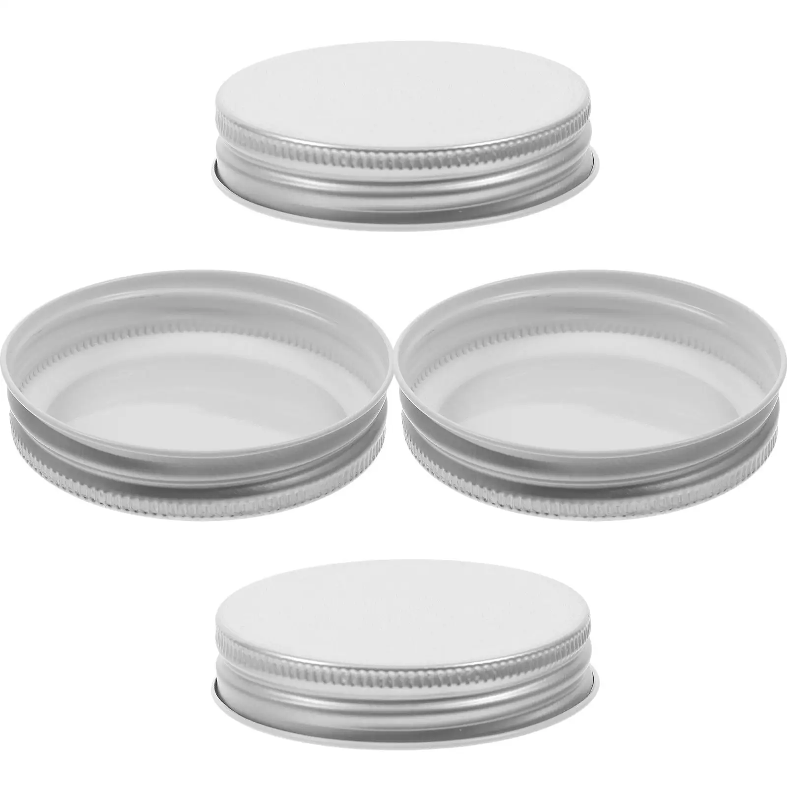 

4pcs Tinplate Wide Mouth Jar Covers Storage Solid Metal Caps Leakproof Sealing Airtight Food Grade Durability Long Lasting