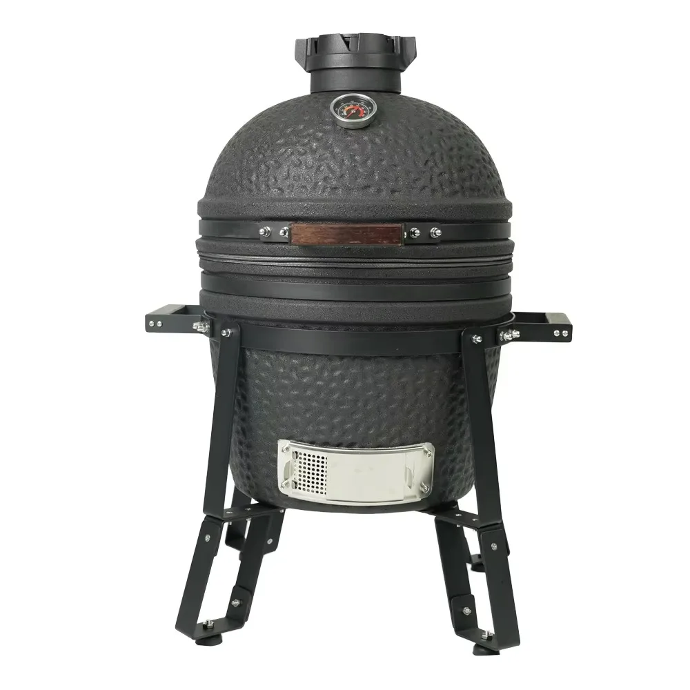 Modern ceramic grill, green  grill 16-inch portable outdoor charcoal grill with electronic ignition and mini design