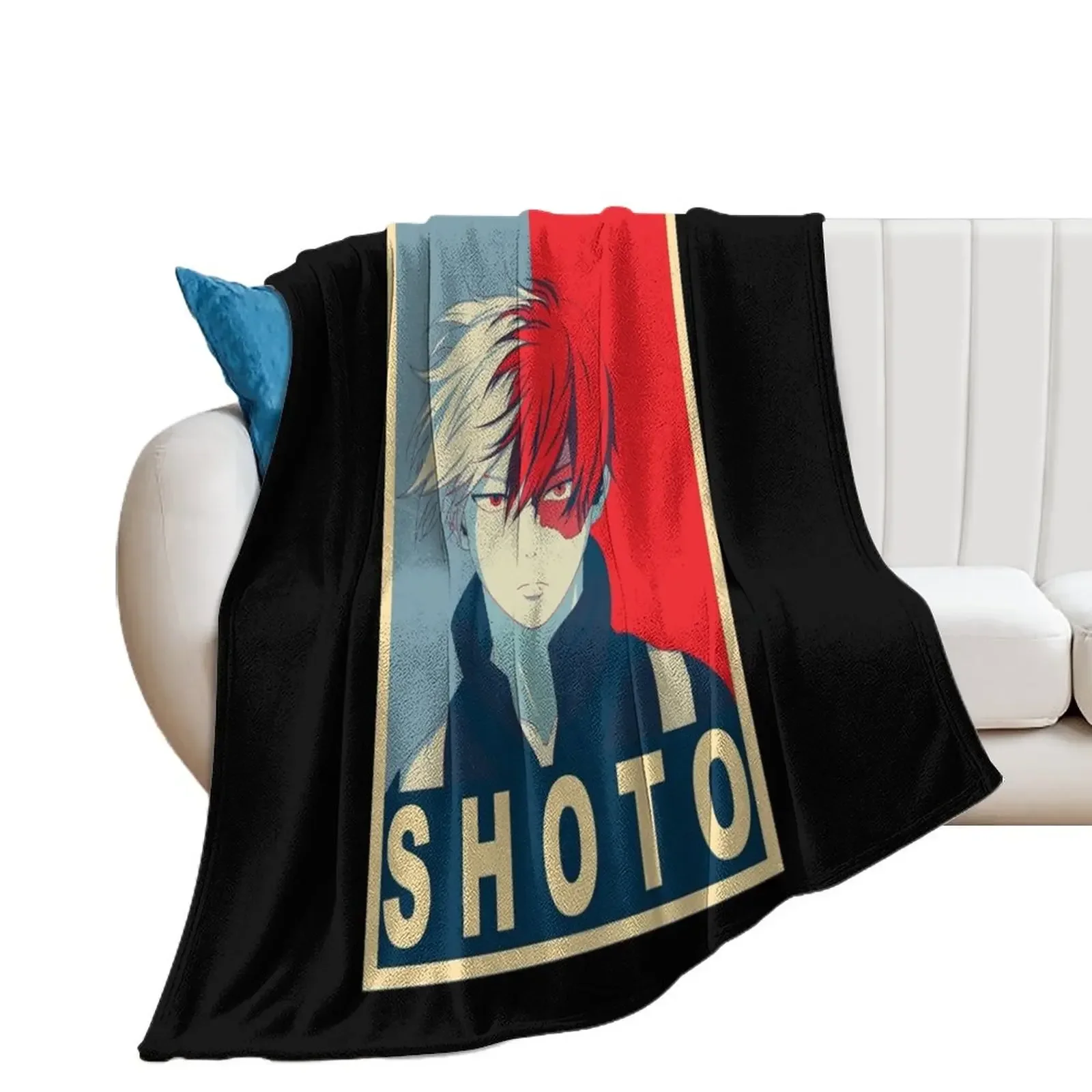 

Shoto todoroki Poster Throw Blanket Decorative Beds Travel Blankets